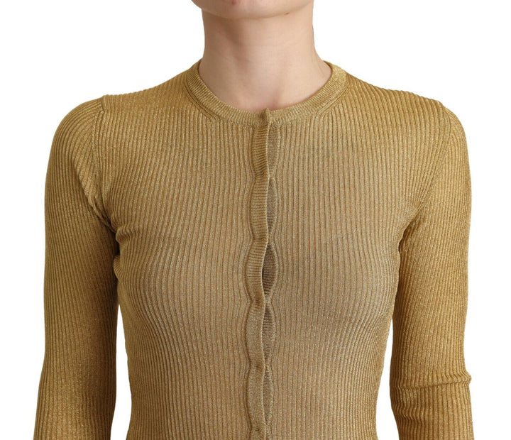 Dolce &amp; Gabbana Sample Sale Dolce &amp; Gabbana Gold Viscose Blend Buttons Cardigan Sweater - | Designer outlet