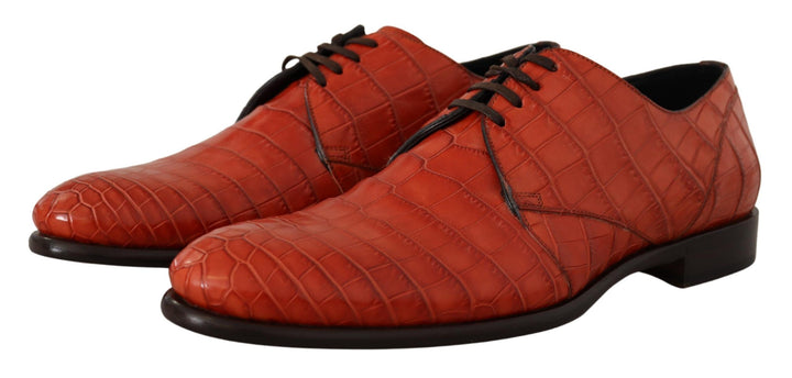 Dolce &amp; Gabbana Sample Sale Dolce &amp; Gabbana Orange Exotic Leather Dress Derby Shoes - | Designer outlet