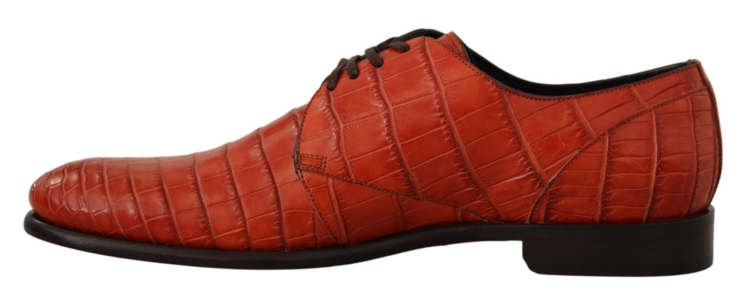 Dolce &amp; Gabbana Sample Sale Dolce &amp; Gabbana Orange Exotic Leather Dress Derby Shoes - | Designer outlet