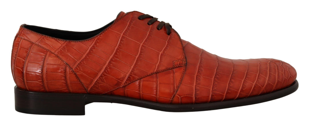 Dolce & Gabbana Sample Sale Dolce & Gabbana Orange Exotic Leather Dress Derby Shoes - | Designer outlet