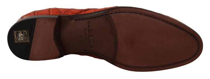 Dolce &amp; Gabbana Sample Sale Dolce &amp; Gabbana Orange Exotic Leather Dress Derby Shoes - | Designer outlet