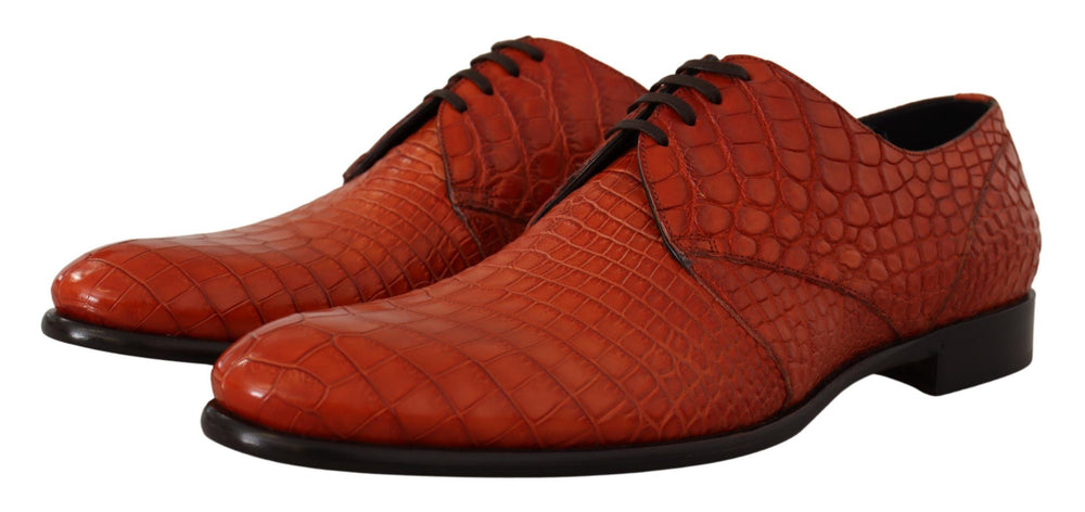 Dolce & Gabbana Sample Sale Dolce & Gabbana Orange Exotic Leather Dress Derby Shoes - | Designer outlet