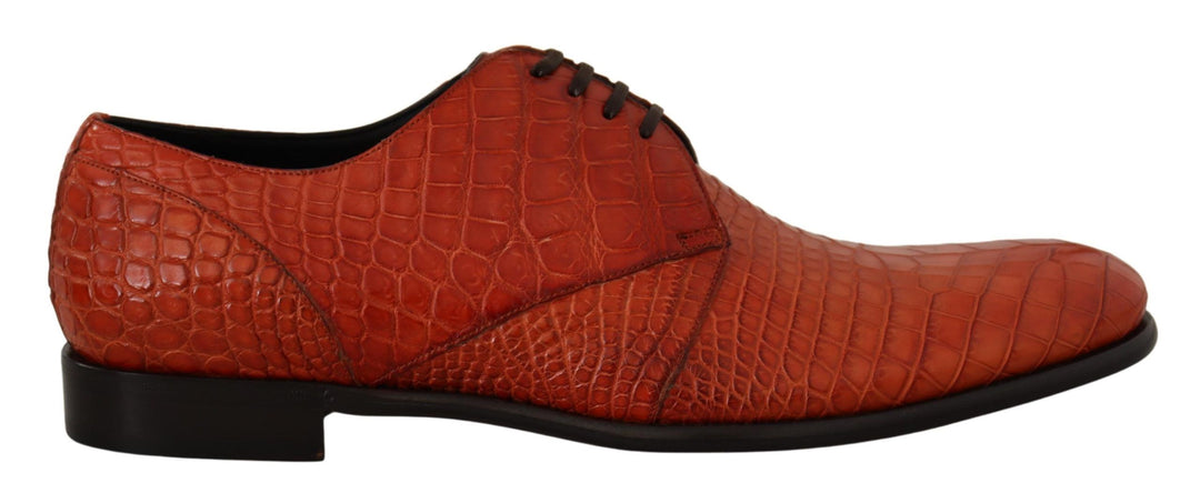 Dolce & Gabbana Sample Sale Dolce & Gabbana Orange Exotic Leather Dress Derby Shoes - | Designer outlet