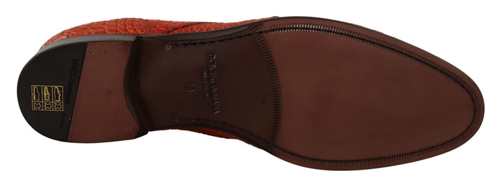 Dolce &amp; Gabbana Sample Sale Dolce &amp; Gabbana Orange Exotic Leather Dress Derby Shoes - | Designer outlet