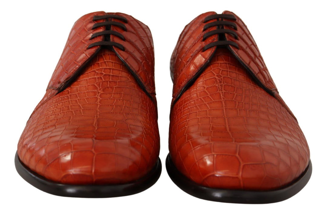 Dolce &amp; Gabbana Sample Sale Dolce &amp; Gabbana Orange Exotic Leather Dress Derby Shoes - | Designer outlet