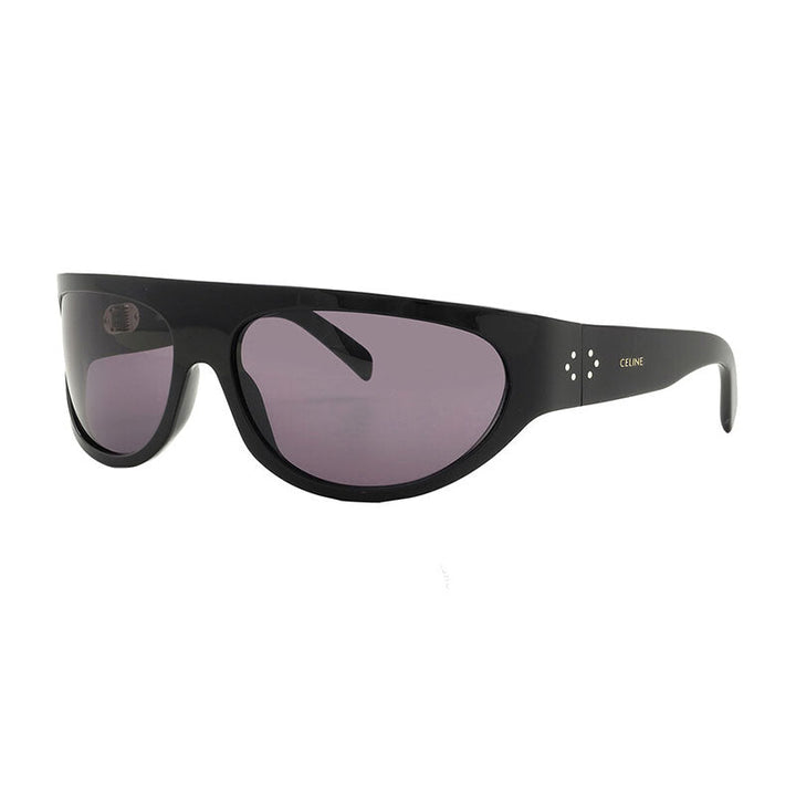 Celine Sunglasses Geometric Full Rim, Shiny Black Frame and Smoke Lens CL40272I01A