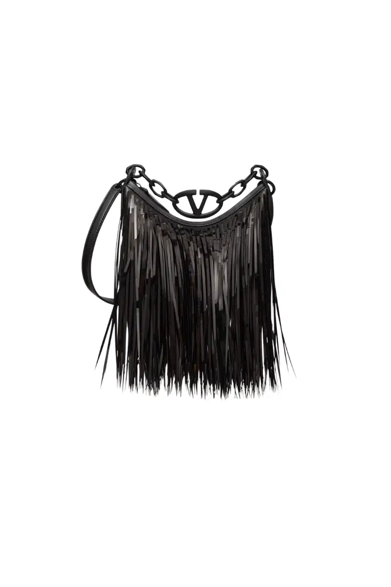 Valentino Garavani Vlogo Moon Mini Hobo Bag In Black