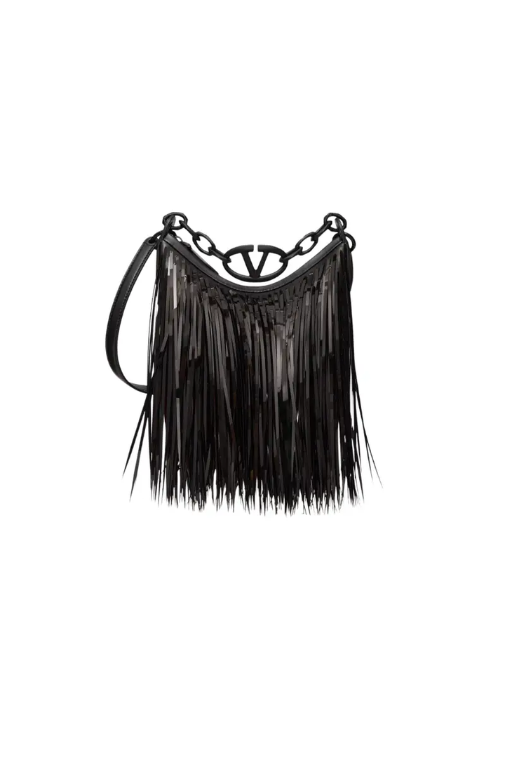 Valentino Garavani Vlogo Moon Mini Hobo Bag In Black