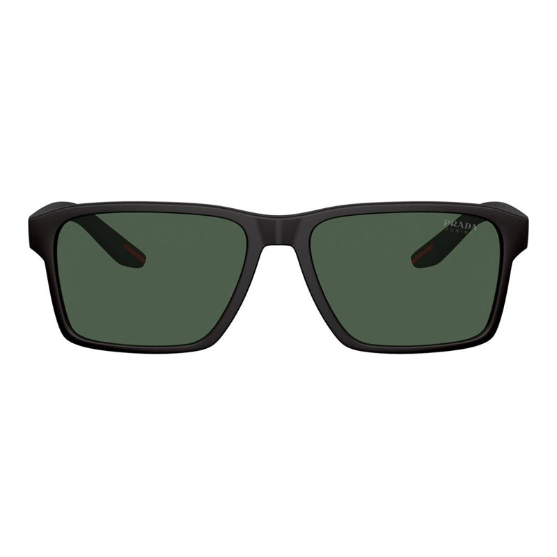 Prada Sport Sample Sale | Prada Sport Sunglasses Rectangle Full Rim, Black Rubber Frame And Tuning Dark Green Lens Ps05Ysdg006U - Sunglasses | Designer outlet