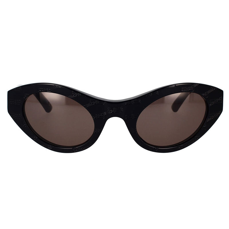 Balenciaga Oval Full Rim, with a Black frame and Grey lens.