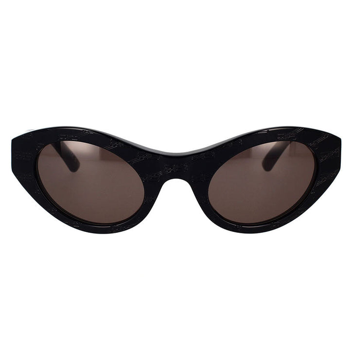 Balenciaga Oval Full Rim, with a Black frame and Grey lens.