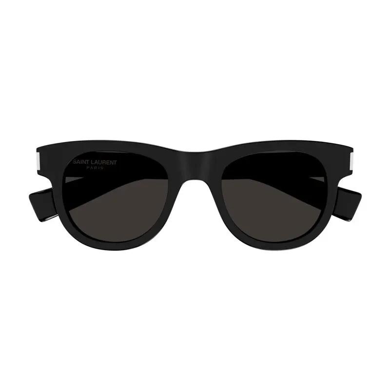 Saint Laurent Sunglasses Round Full Rim, Black Frame And Black Lens