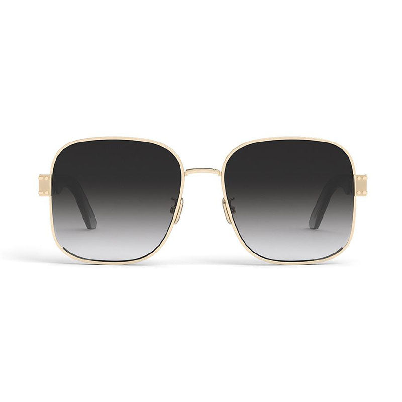 Dior Square Full Rim, with a Shiny Gold/Grey frame and Grey Gradient lens.