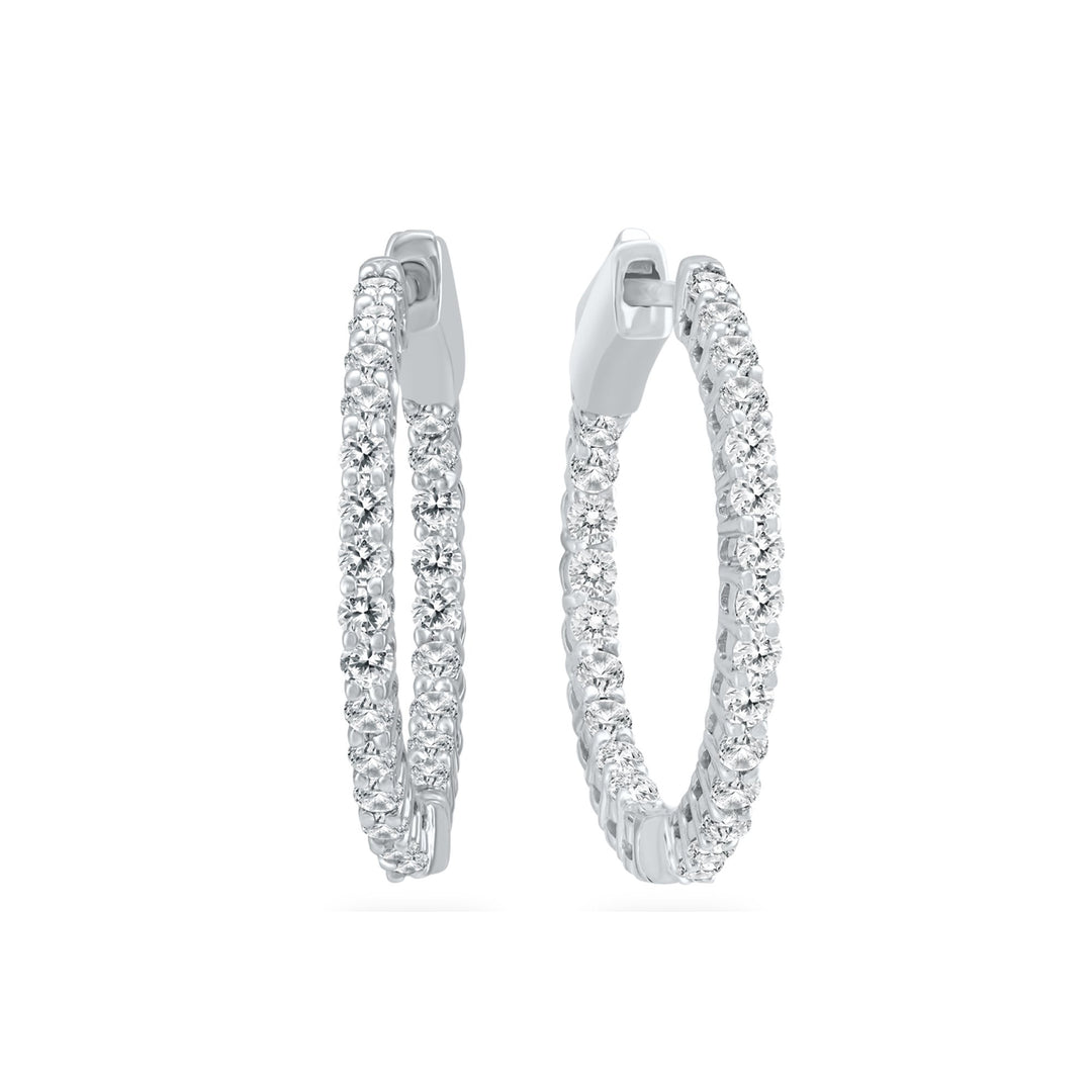 Earrings - 1Ct TW Round In - Out Hoops With Push Locks - ERFA4220 14K - Ask Me Wear