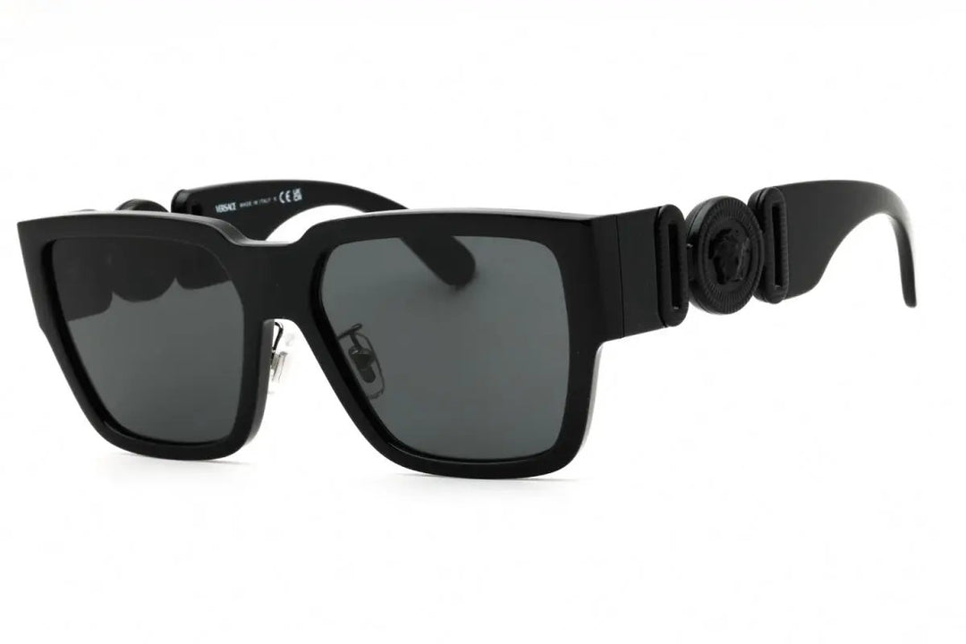 Versace Sunglasses Square Full Rim, Black Frame And Dark Grey Lens