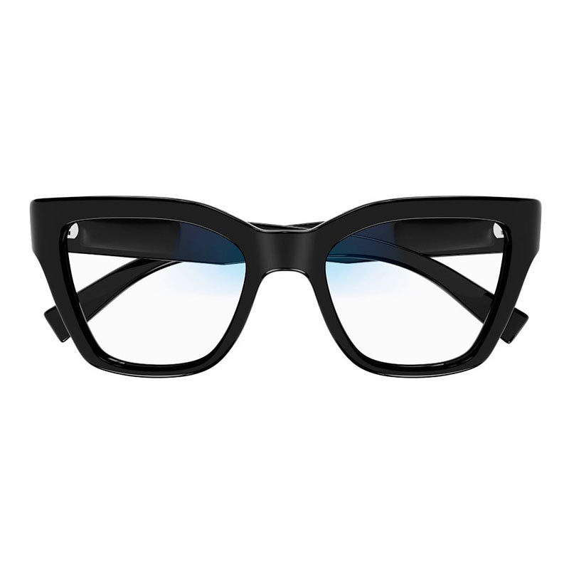 Saint Laurent Sunglasses Cat Eye Full Rim, Shiny Black Frame and Clear To Grey Photocromic AR Blue Lens SL641006