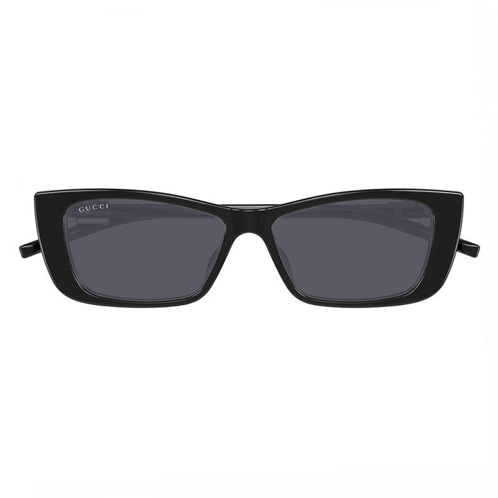 Gucci Rectangle Full Rim, with a Black frame and Grey lens.
