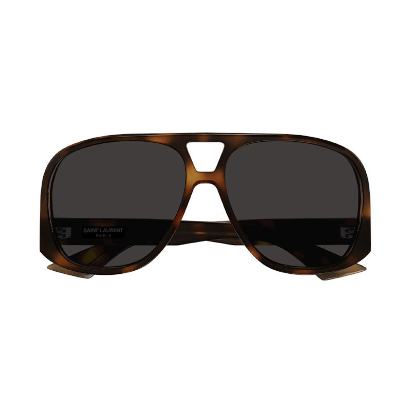 Saint Laurent Sunglasses Aviator Full Rim, Havana Frame and Grey Lens SL652SOLACE003