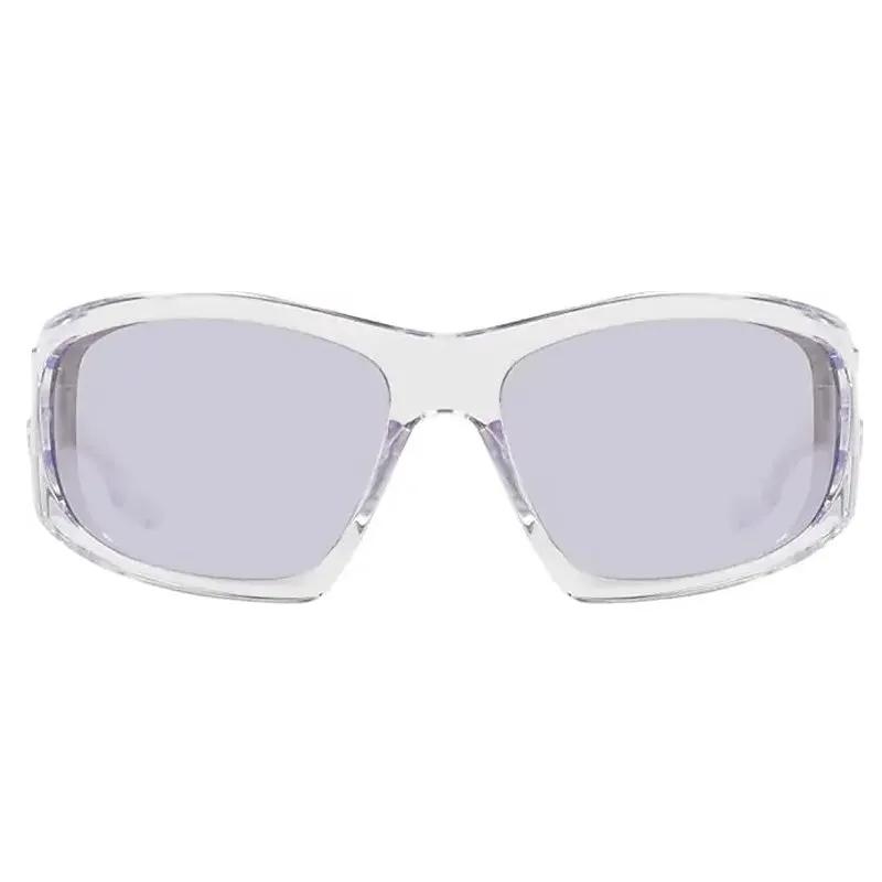 Givenchy Sunglasses Geometric Full Rim, Transparent Frame And Grey With Silver Mirror Lens Gv40051I26C