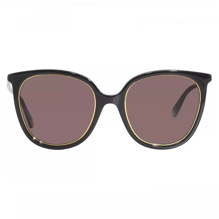 Gucci Cat Eye Full Rim, with a Black frame and Brown lens.