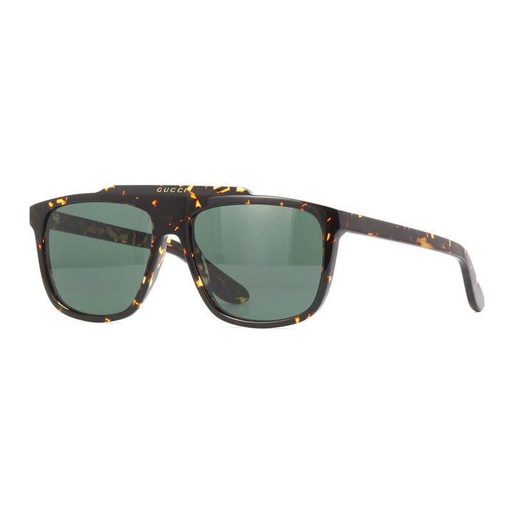 Gucci Square Full Rim, with a Havana frame and Green lens.