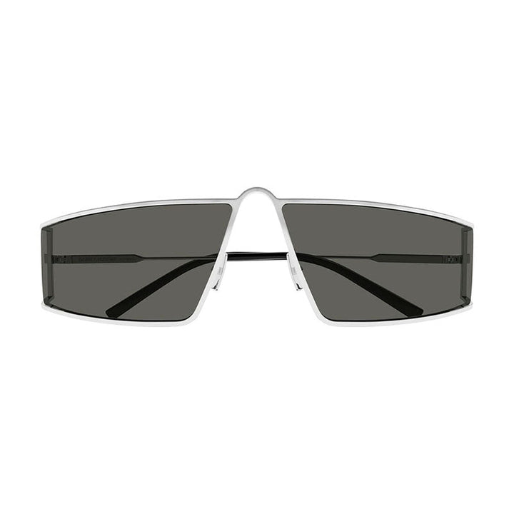 Saint Laurent Sunglasses Rectangle Semi Rim, Silver Frame and Grey Lens SL606002