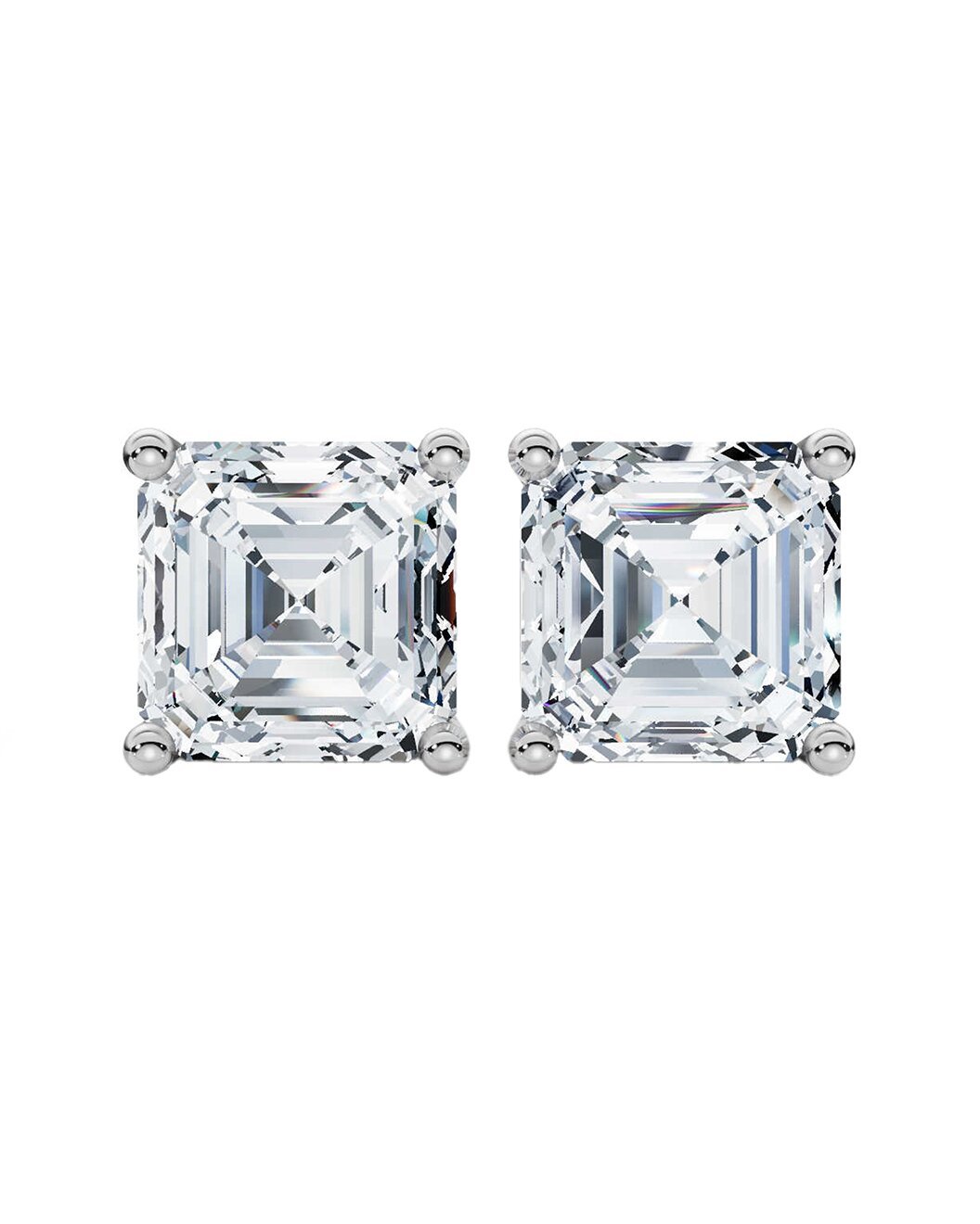 Jewelry - 2 Carat Assher Cut Diamond Stud Earrings - DEA1003 - Ask Me Wear