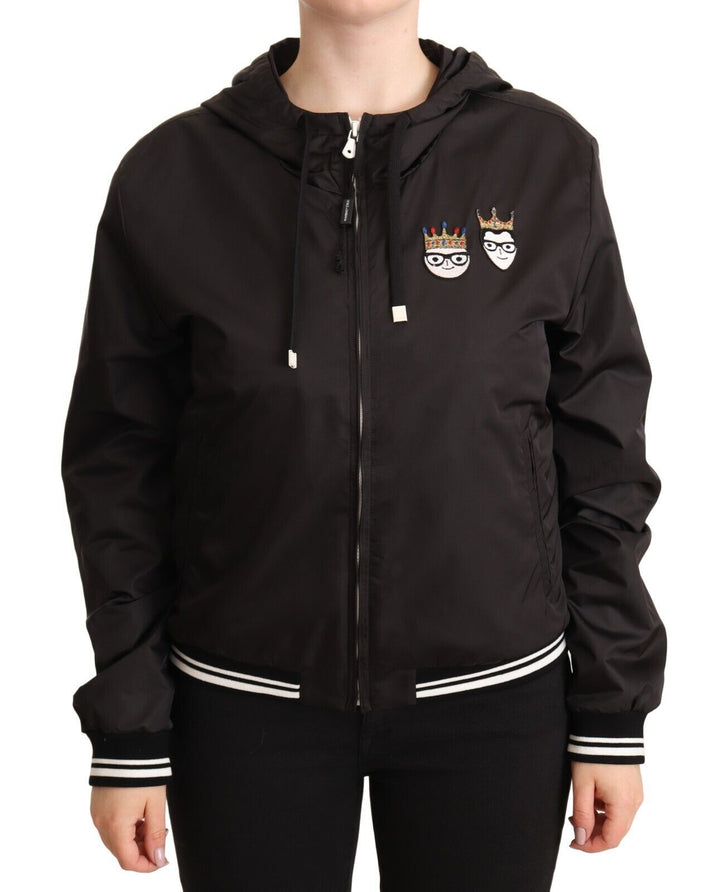 Dolce & Gabbana - Dolce & Gabbana Elegant Black Bomber Jacket with Hood - JKT2539 - 46 - Ask Me Wear