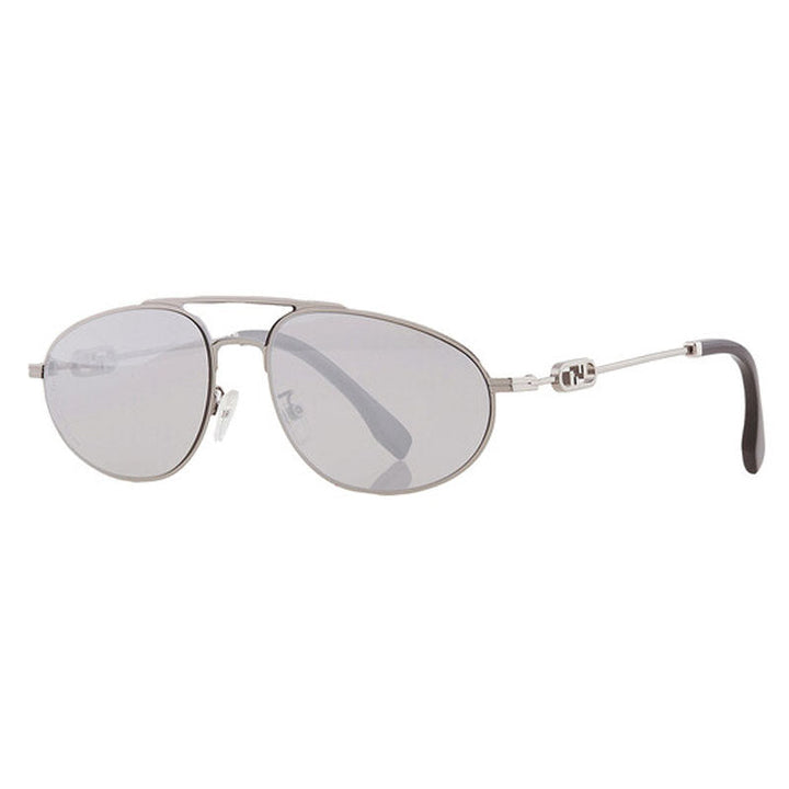 Fendi Aviator Full Rim, with a Light Ruthenium frame and Silver Mirror lens.