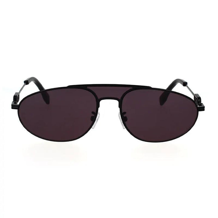 Fendi Sunglasses Aviator Full Rim, Black Frame and Dark Grey with Black Chain Lens FE40072U-Y01A