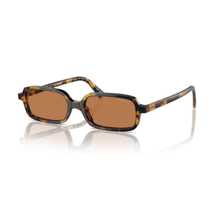 Miu Miu Sunglasses Rectangle Full Rim, Honey Havana Frame and Brown Lens MU11ZSFVAU2Z1