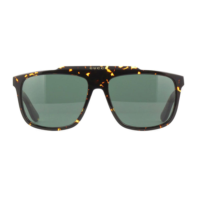 Gucci Square Full Rim, with a Havana frame and Green lens.