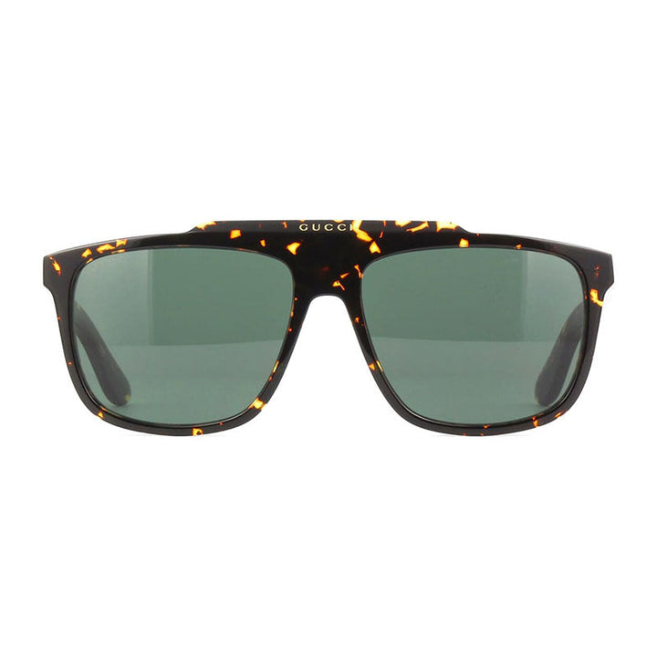 Gucci Square Full Rim, with a Havana frame and Green lens.