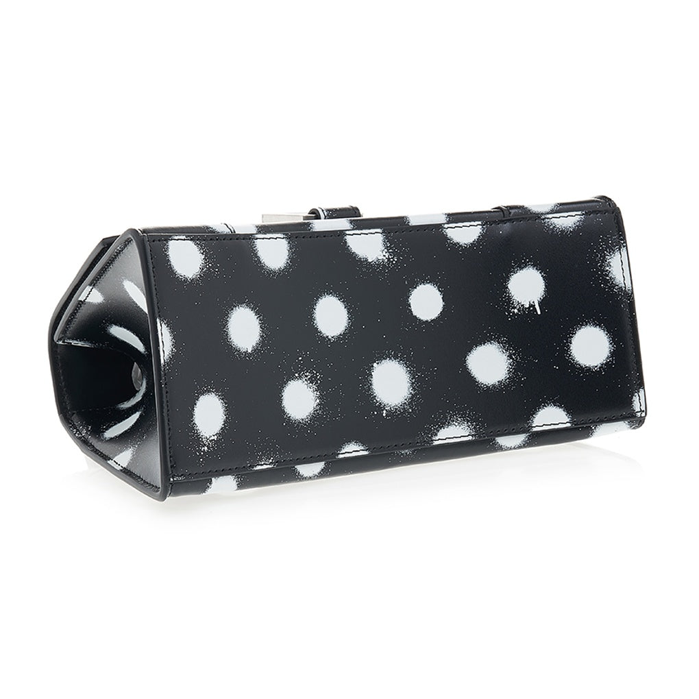 Balenciaga XS Black Polka Dot Spray Hourglass Handbag