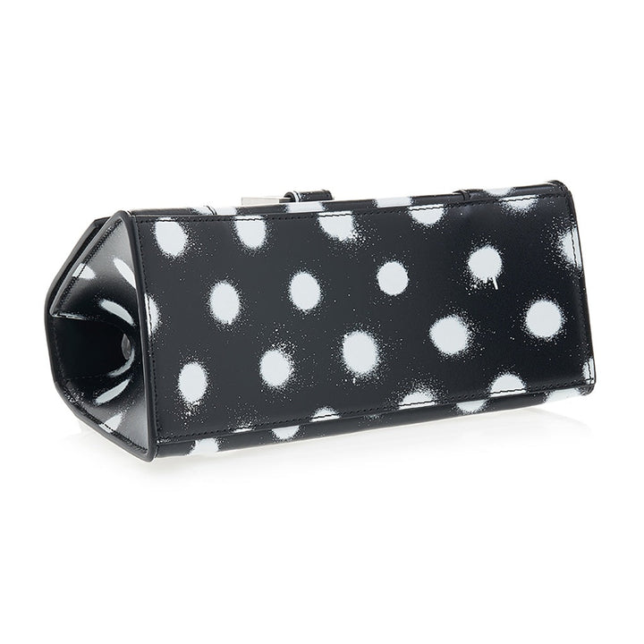 Balenciaga XS Black Polka Dot Spray Hourglass Handbag