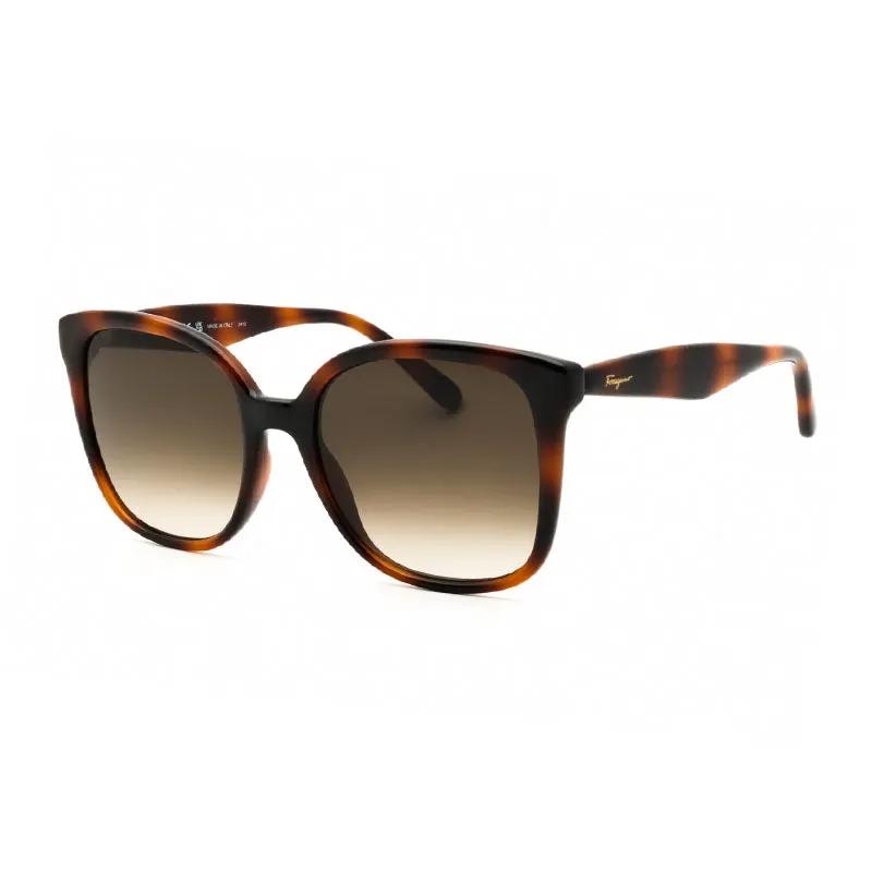 Salvatore Ferragamo Sample Sale | Salvatore Ferragamo Sunglasses Square Full Rim, Havana Frame And Brown Gradient Lens Sf1072S240 - Sunglasses | Designer outlet