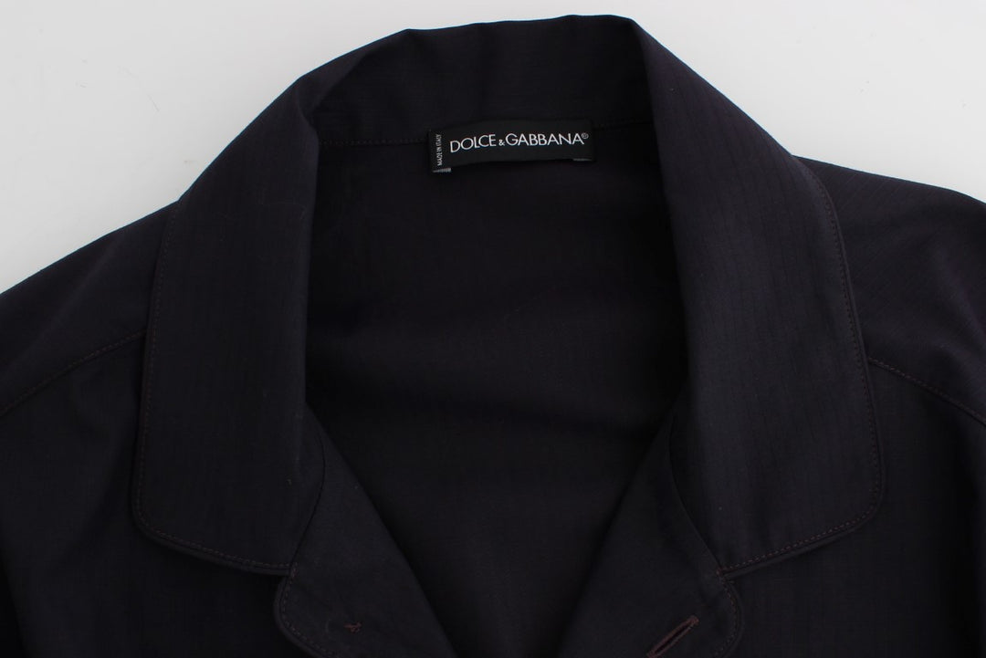 Dolce &amp; Gabbana Sample Sale Dolce &amp; Gabbana Purple Striped Cotton Pajama Lounge Shirt - | Designer outlet