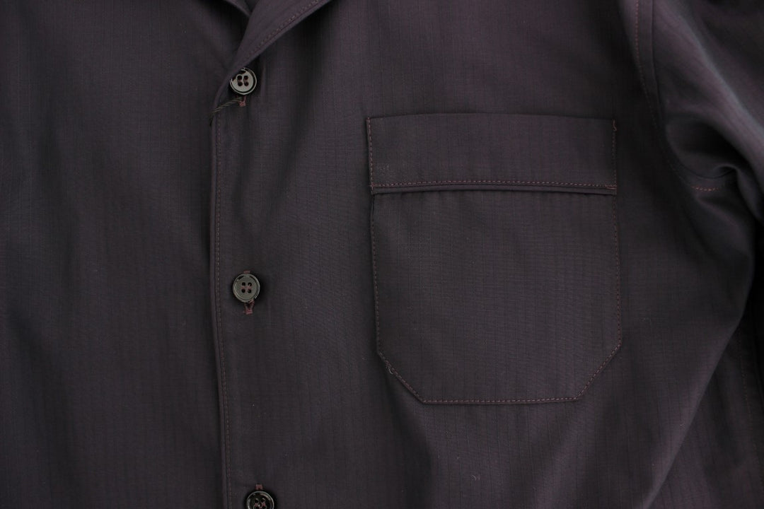 Dolce &amp; Gabbana Sample Sale Dolce &amp; Gabbana Purple Striped Cotton Pajama Lounge Shirt - | Designer outlet