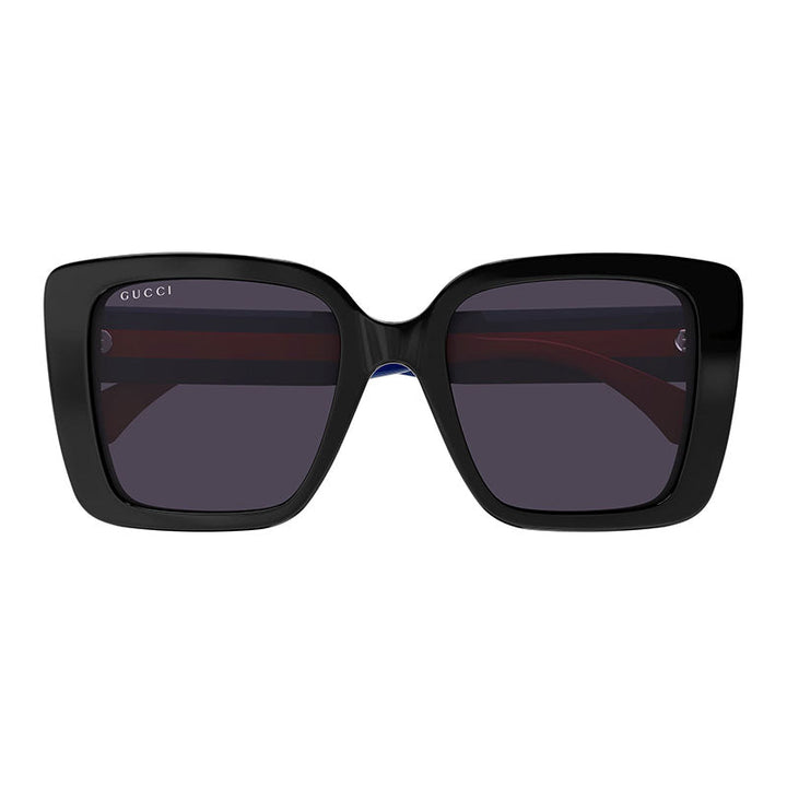 Gucci Sunglasses Square Full Rim, Shiny Black Frame and Dark Violet Lens GG1861S004
