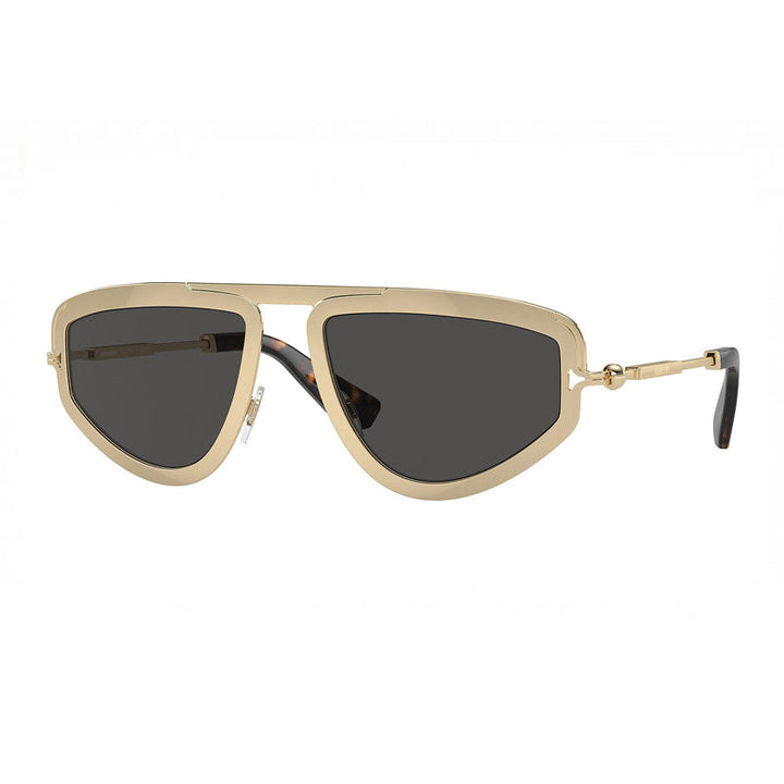Burberry Sunglasses Geometric Full Rim, Light Gold Frame and Dark Grey Lens BE3150110987