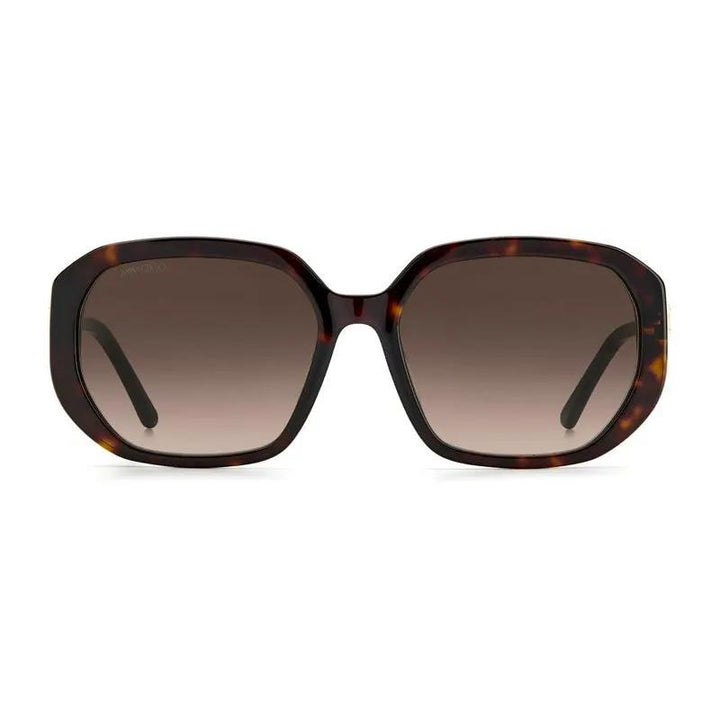 Jimmy Choo Sunglasses Square Full Rim, Havana Frame And Brown Gradient Lens Karly/f/s0086Ha