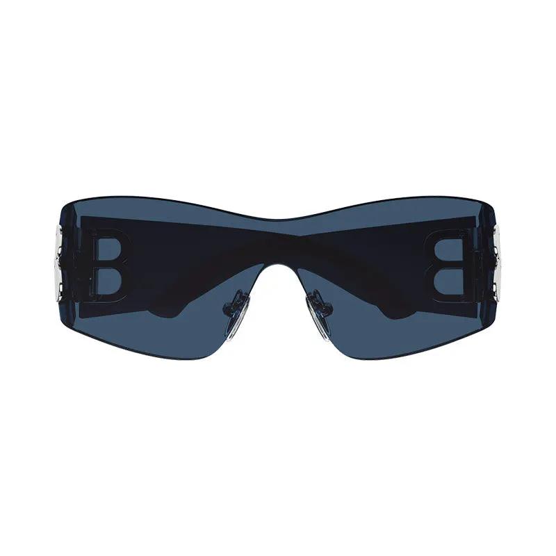 Balenciaga Sunglasses Rectangle Rimless, Blue Frame And Blue Lens Bb0359S002
