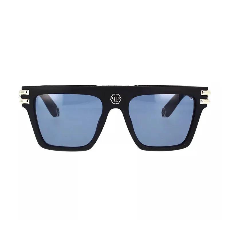 Philipp Plein Sample Sale | Philipp Plein Sunglasses Square Full Rim, Black Frame And Blue Lens Spp108V0703 - Sunglasses | Designer outlet
