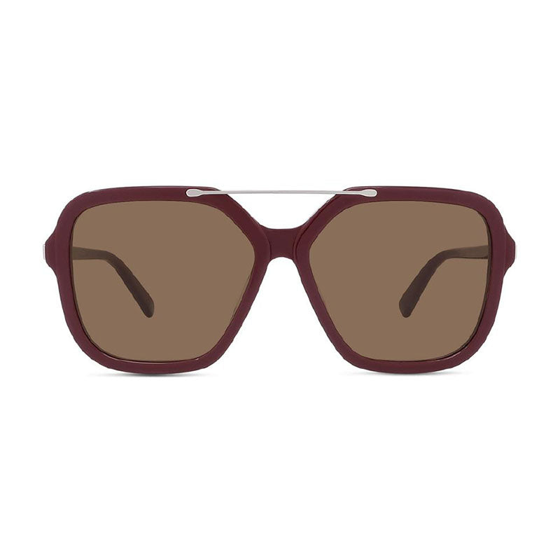 Stella McCartney Sunglasses Aviator Full Rim, Bordeaux Frame and Brown Lens SC40072I69E