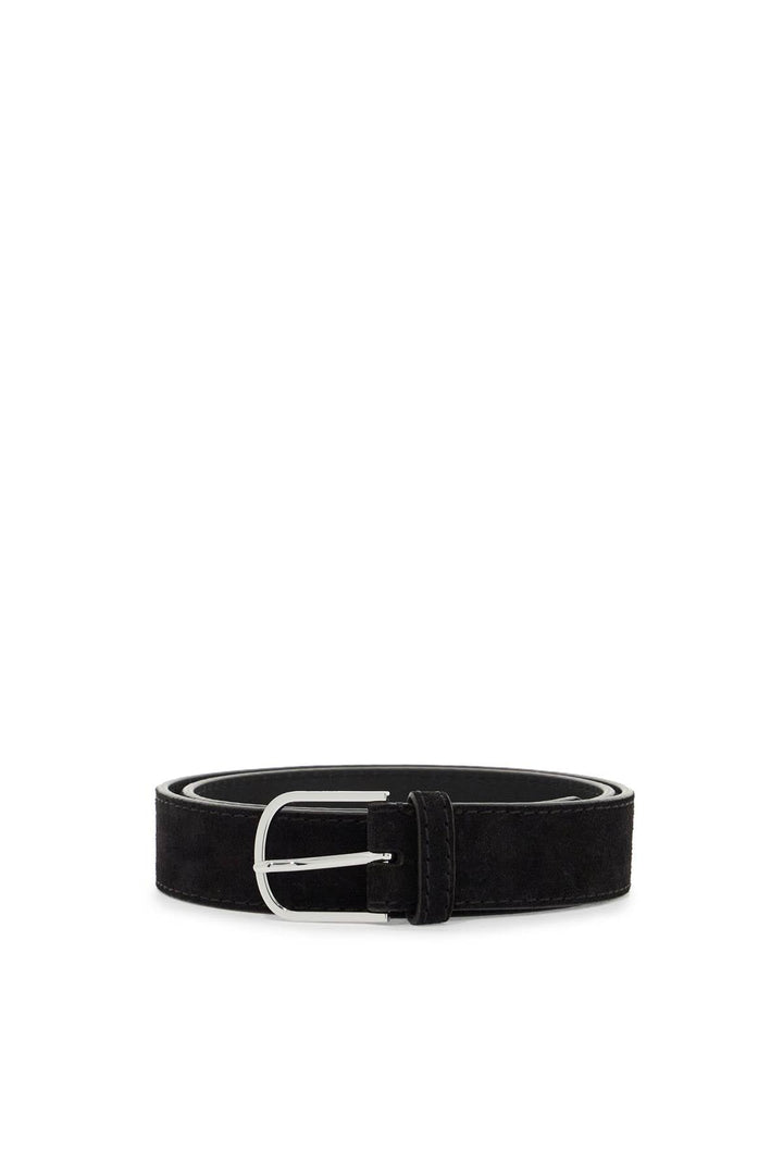 Toteme Wide Suede Leather Belt With Large Buckle