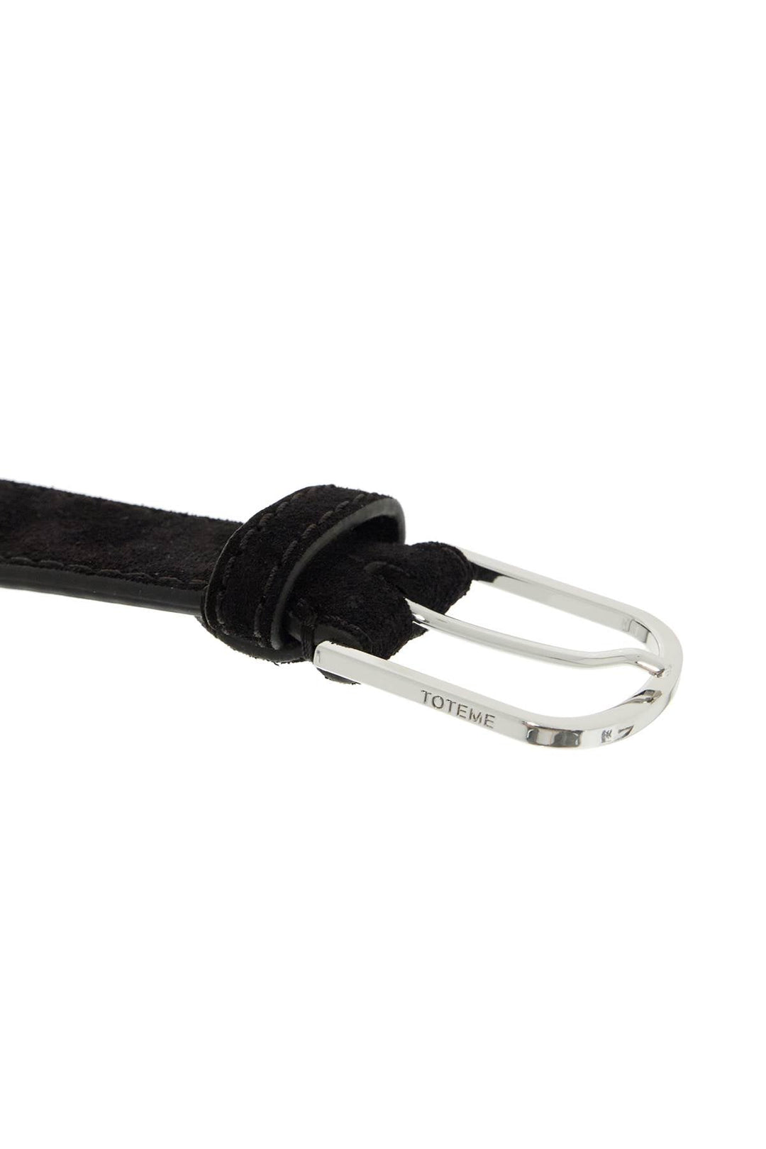 Toteme Wide Suede Leather Belt With Large Buckle