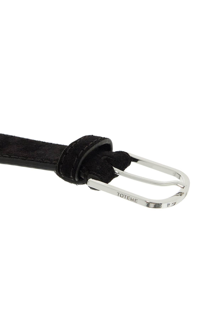 Toteme Wide Suede Leather Belt With Large Buckle