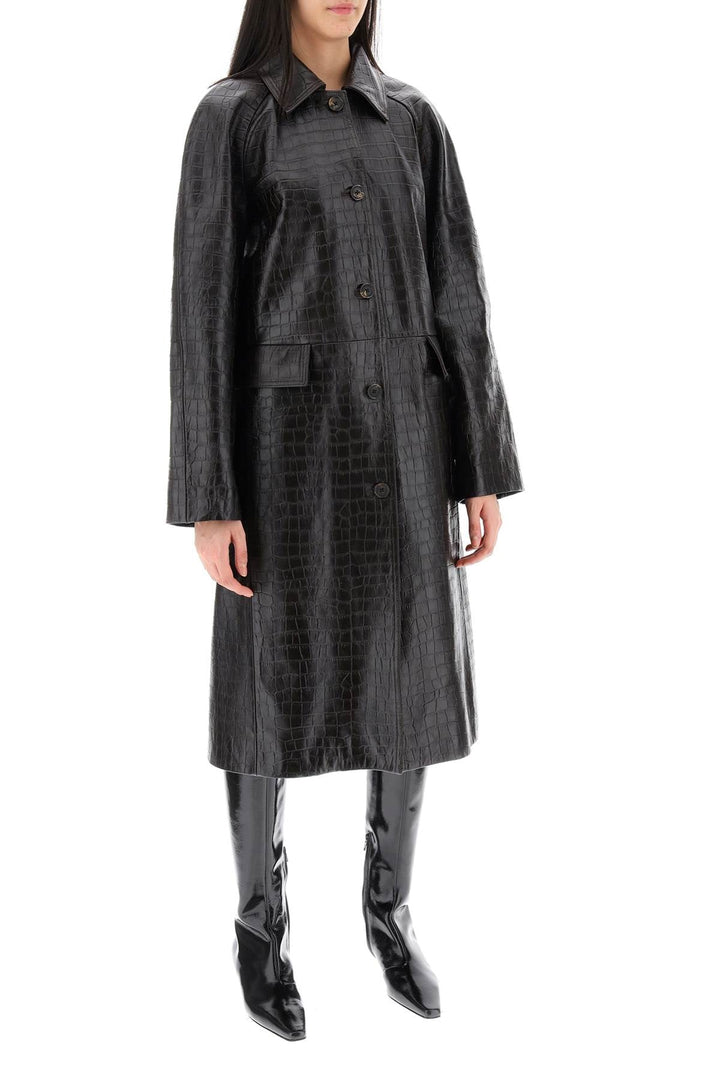 Toteme Crocodile Embossed Leather Coat