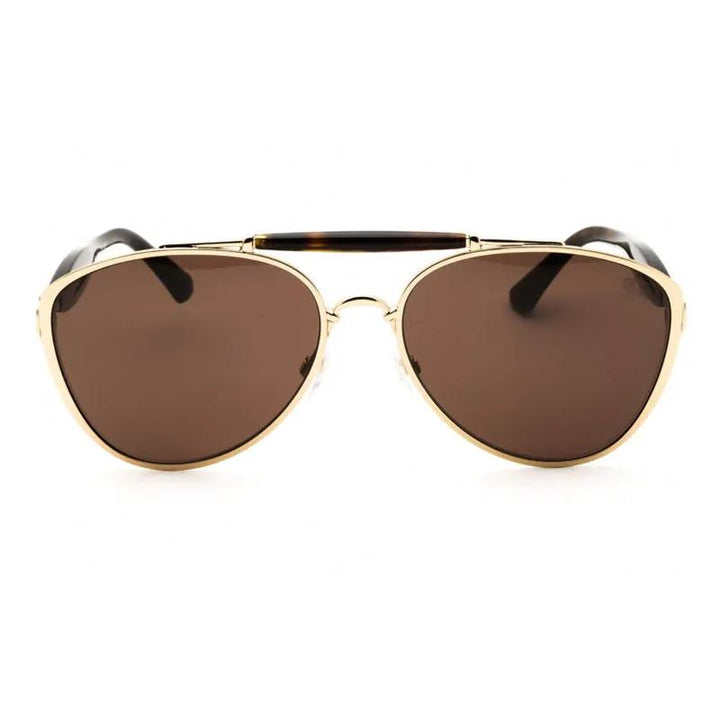 Burberry Sunglasses Aviator Full Rim, Light Gold Frame And Brown Lens