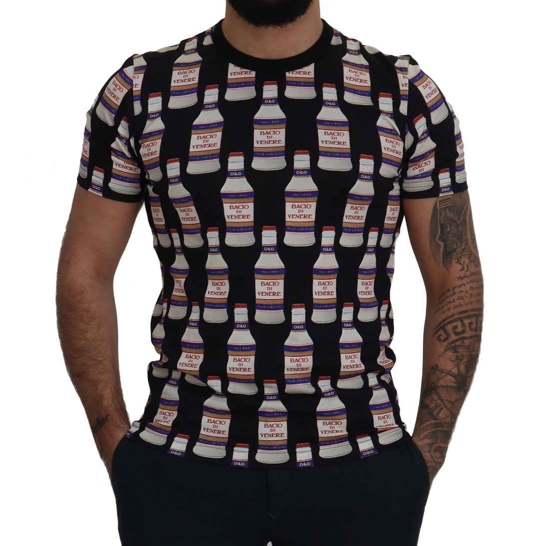 Dolce &amp; Gabbana Sample Sale Dolce &amp; Gabbana Black Bacio Di Venere Cotton Crew T-shirt - | Designer outlet
